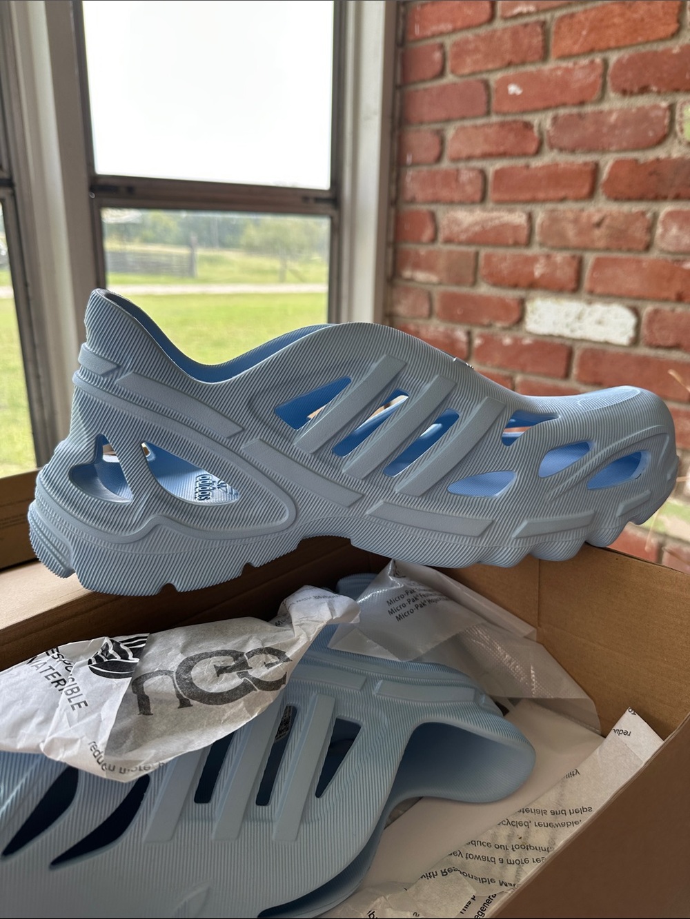 Adidas Adifom Supernova Light Blue Unisex Ventilated Slip-On Clog
